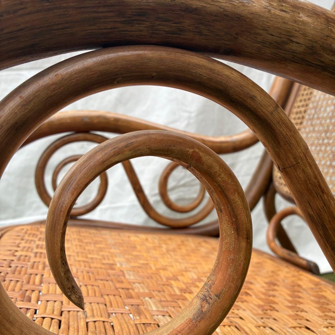 ヴィンテージ ラタン ロッキングチェア レトロ アンティーク