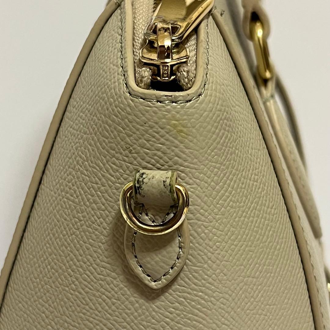 美品✨フルラ　ミネルヴァ　2way ショルダーバッグ　通勤通学　レザー　グレー