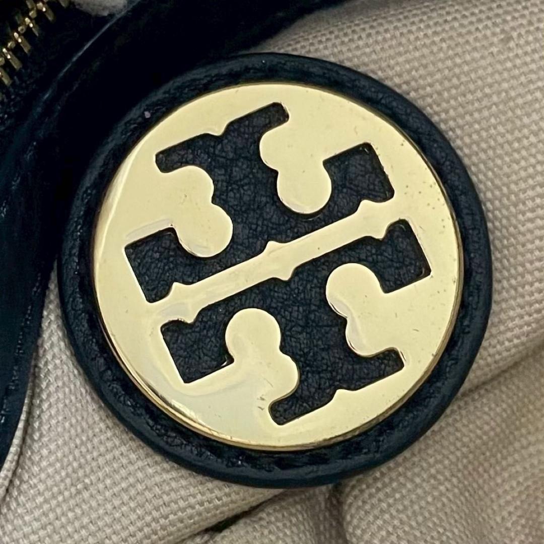 美品　トリーバーチ アマンダ　ブラック　レザー　ショルダーバッグ　グレインレザー