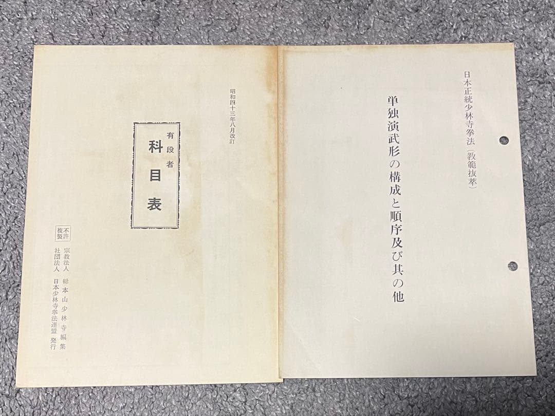 正統少林寺拳法教範 宗道臣 日本少林寺拳法連盟