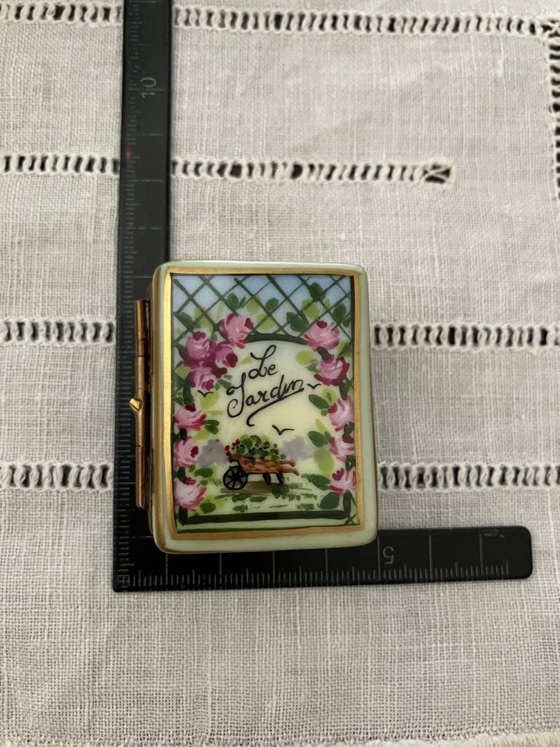 リモージュボックス アンティークガーデニングブック てんとう虫 フランス製 本