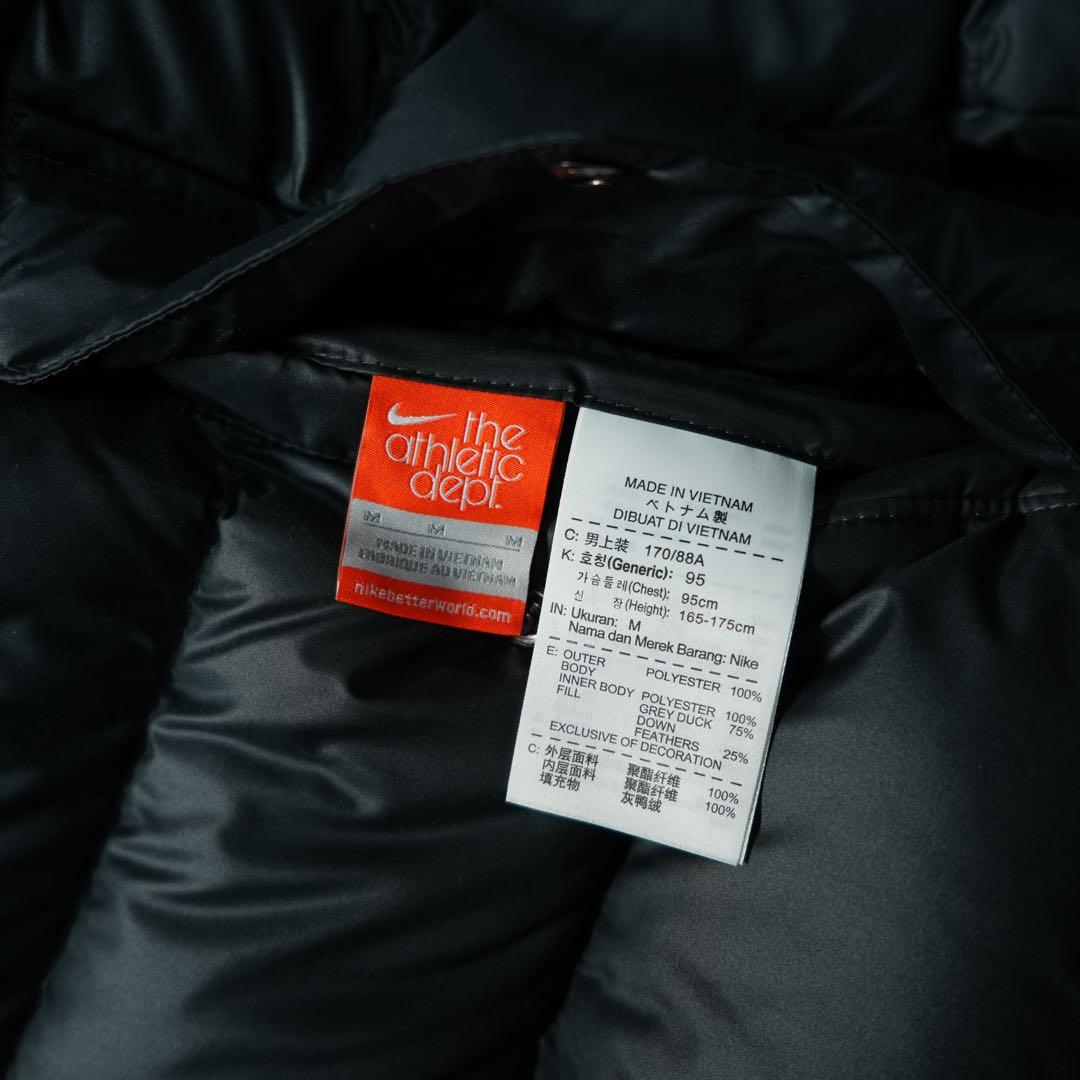 00s NIKE 肉厚ダウンジャケット リバーシブル ブラック チェック柄 短丈