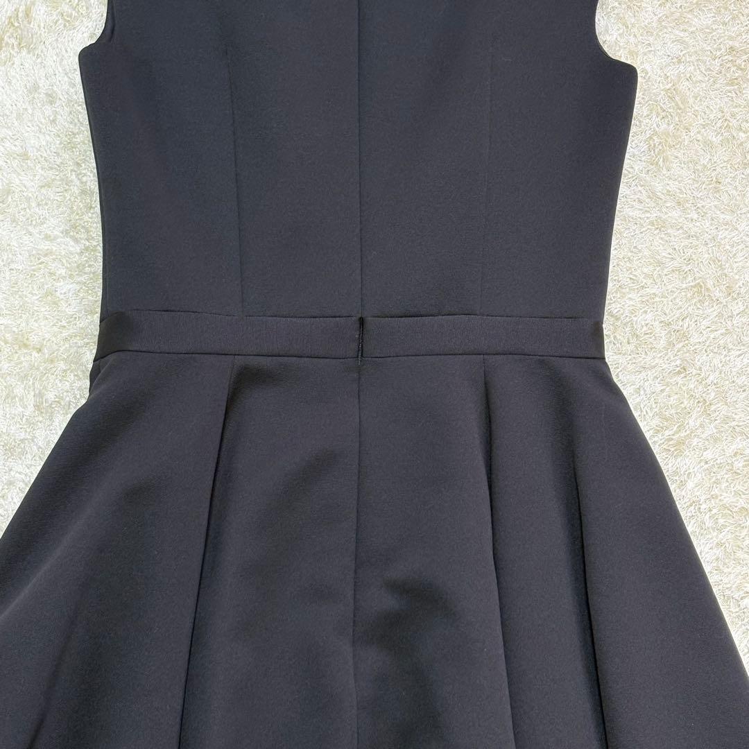 【美品】ルネ　ワンピース　ブラック　34　フレア　Aライン　ひざ丈