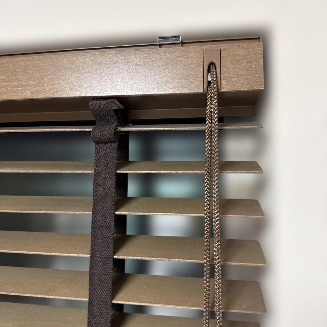 美品タチカワブラインド ウッドブラインド 木製 ラダーテープ 腰高窓用　残2機