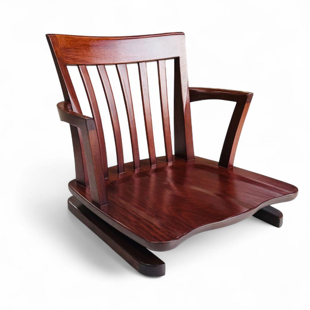 【良品】 大塚家具 ローチェア 回転式 座椅子 和風 モダン 天然木 1