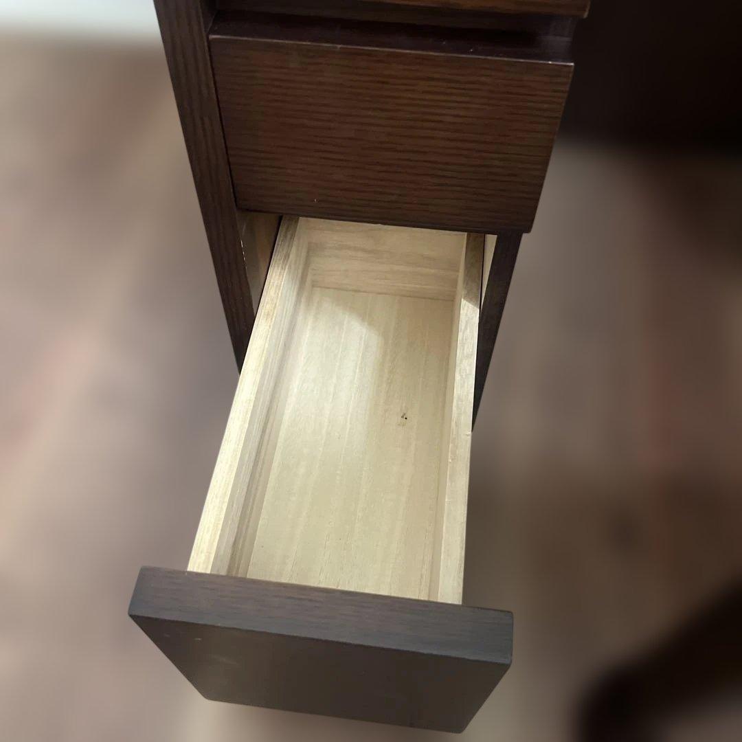 ダークブラウン三面鏡ドレッサー　※椅子別売り