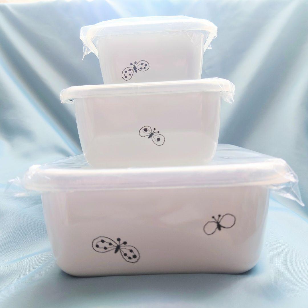 ミナペルホネン 野田琺瑯 レクタングル深型 SML3点セット choucho