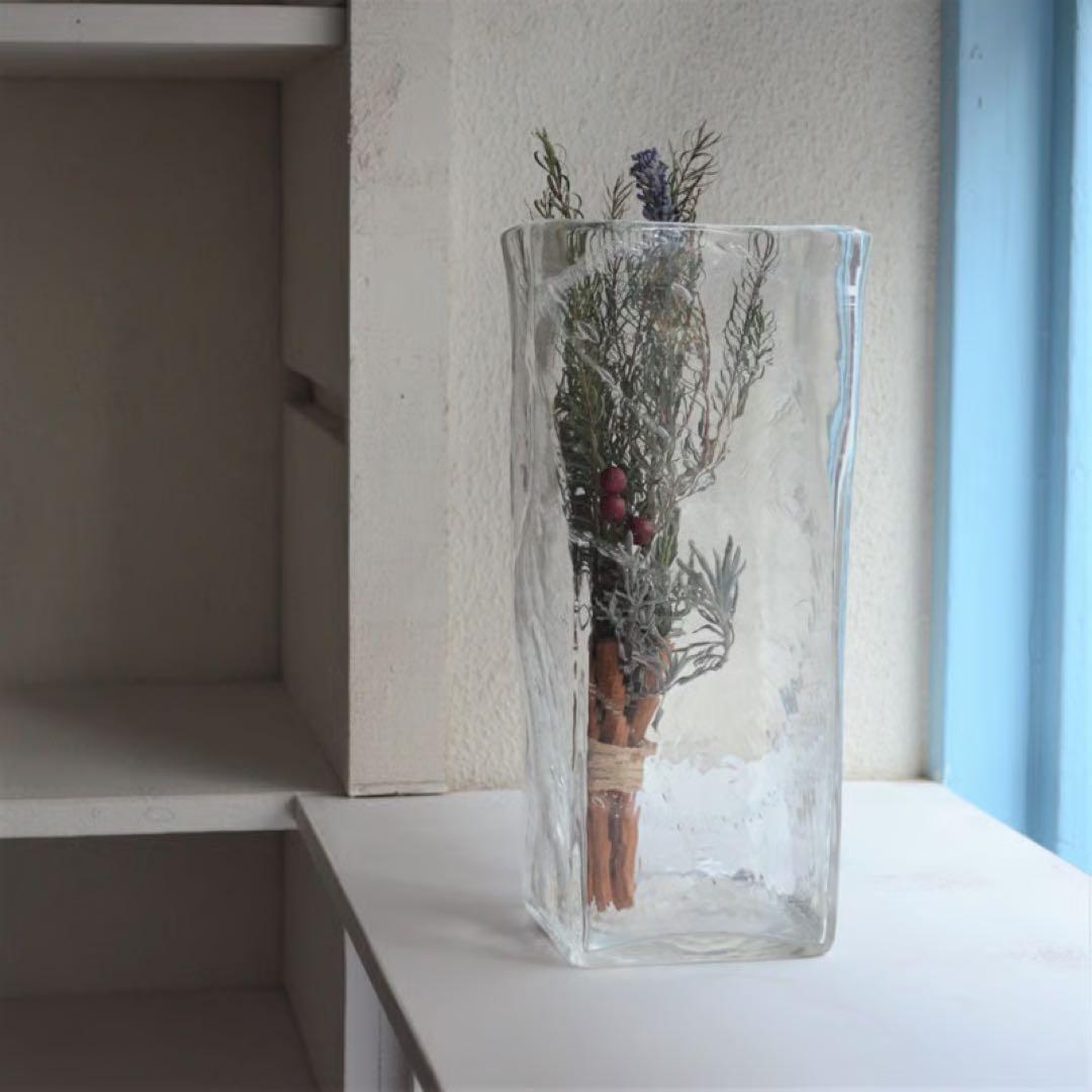 荒川尚也 角形ガラス花瓶 晴耕社ガラス工房 作家物