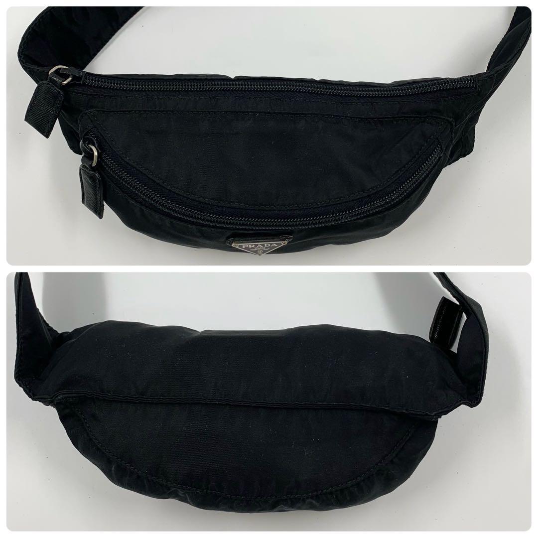 【✨美品✨】プラダ ウエストポーチ 三角ロゴ ナイロン ブラック 保存袋付き