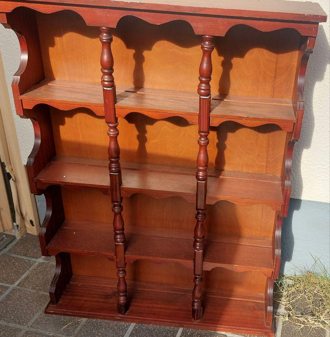 ★骨董品　アンティーク木製ラック 4段 茶色