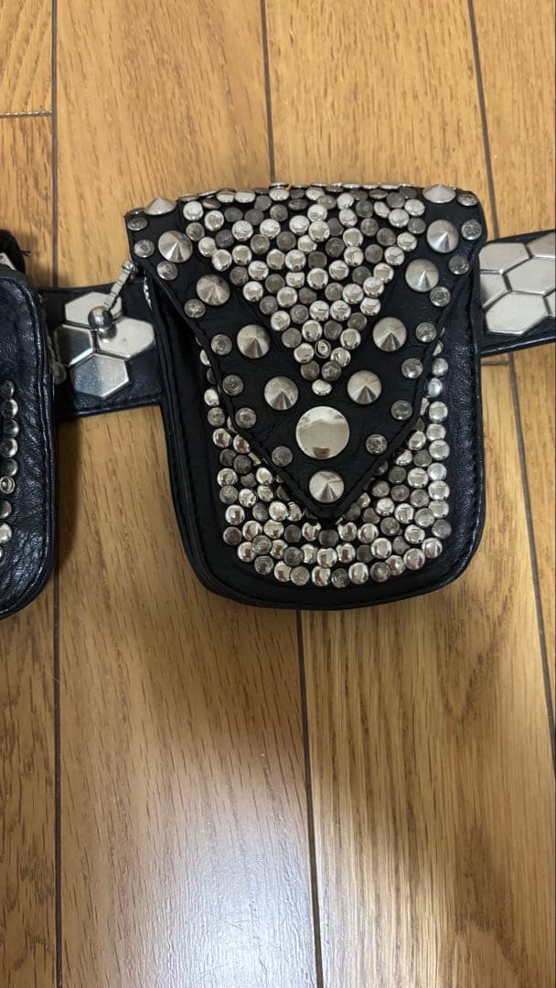 バッグ Kmrii hip bag CRAZY SILVER STUDDED