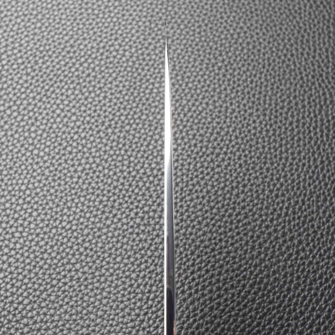 11040牛刀7寸家庭用 業務用刺身包丁鏡面仕上げ両刃 黒檀黒水牛白三本巻八角柄