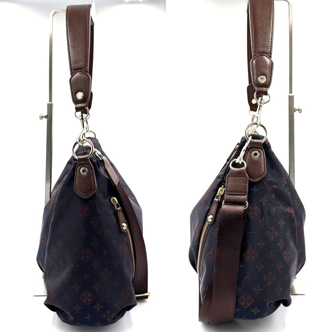 【美品】ラシット 2WAY ショルダーバッグ モノグラム ナイロン×レザー
