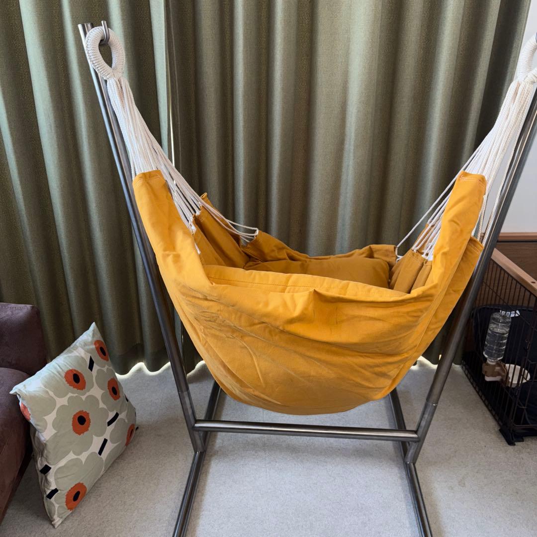 コンフォルタ ひとり掛けハンモック ファブリック チェア マスタードイエロー