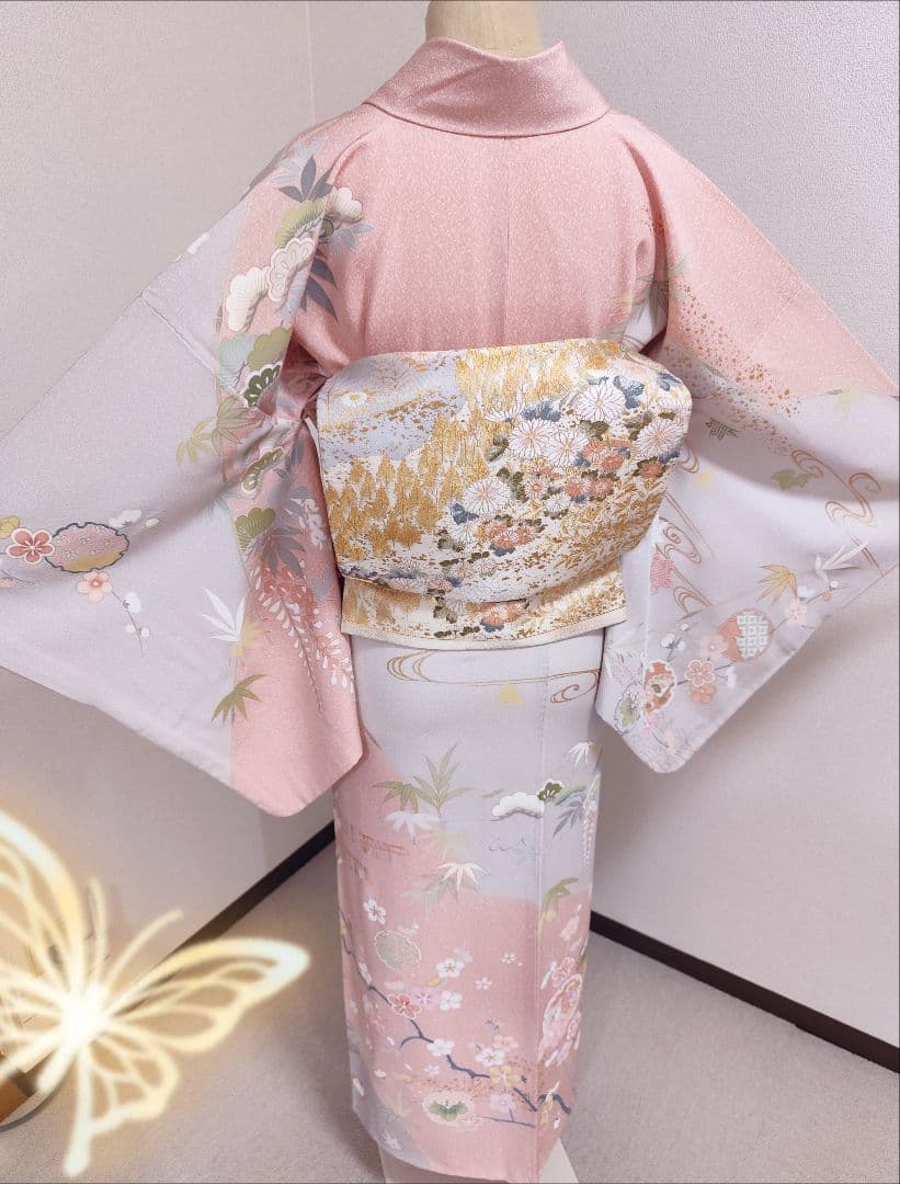 ❰6391❱ フルセット　訪問着　袋帯　帯〆　帯揚げ　正絹 入学式 七五三　着物