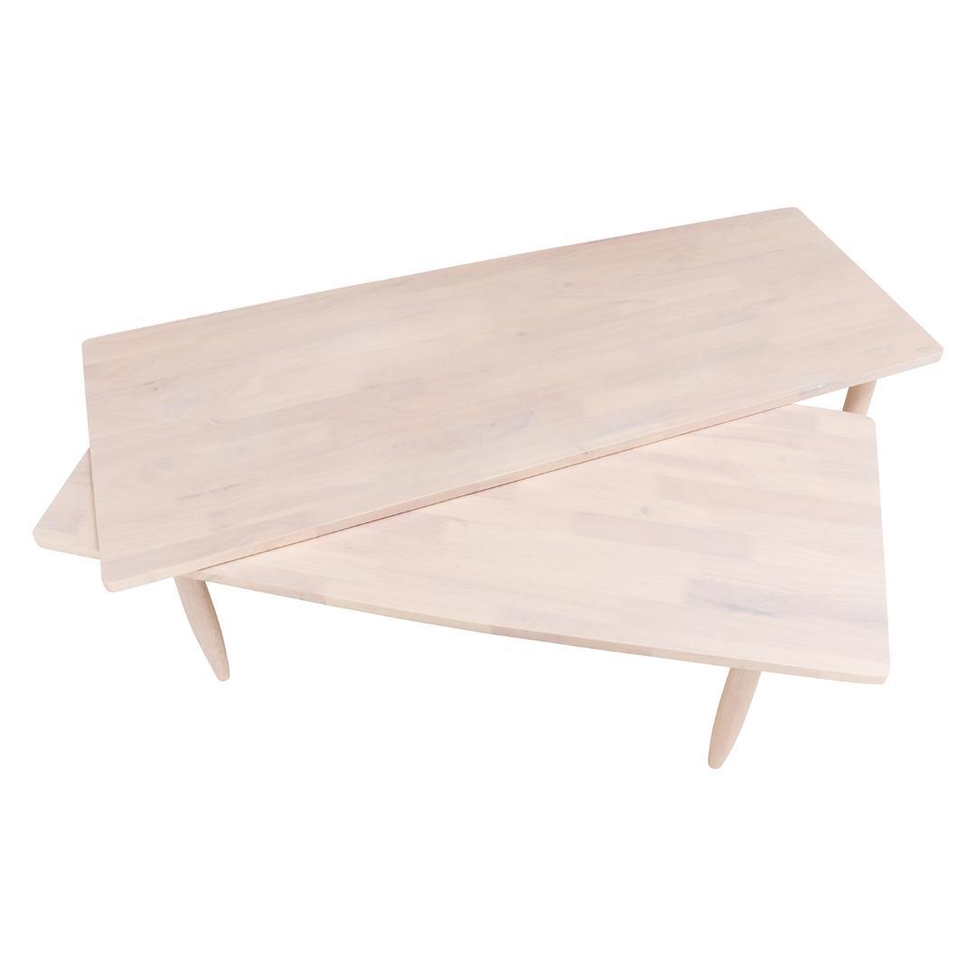 360度回転式/伸張式テーブル ホワイトウオッシュ