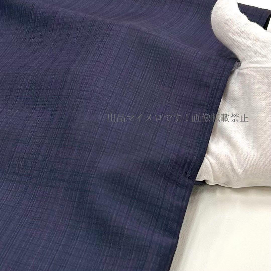 浴衣　夏　単着物　紺色　吸湿速乾　献上柄　半幅帯　2点セット　071811