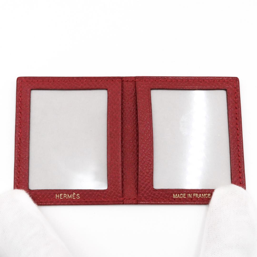 HERMÈS ミニフォトケース トランプ レッド 高さ64mm
