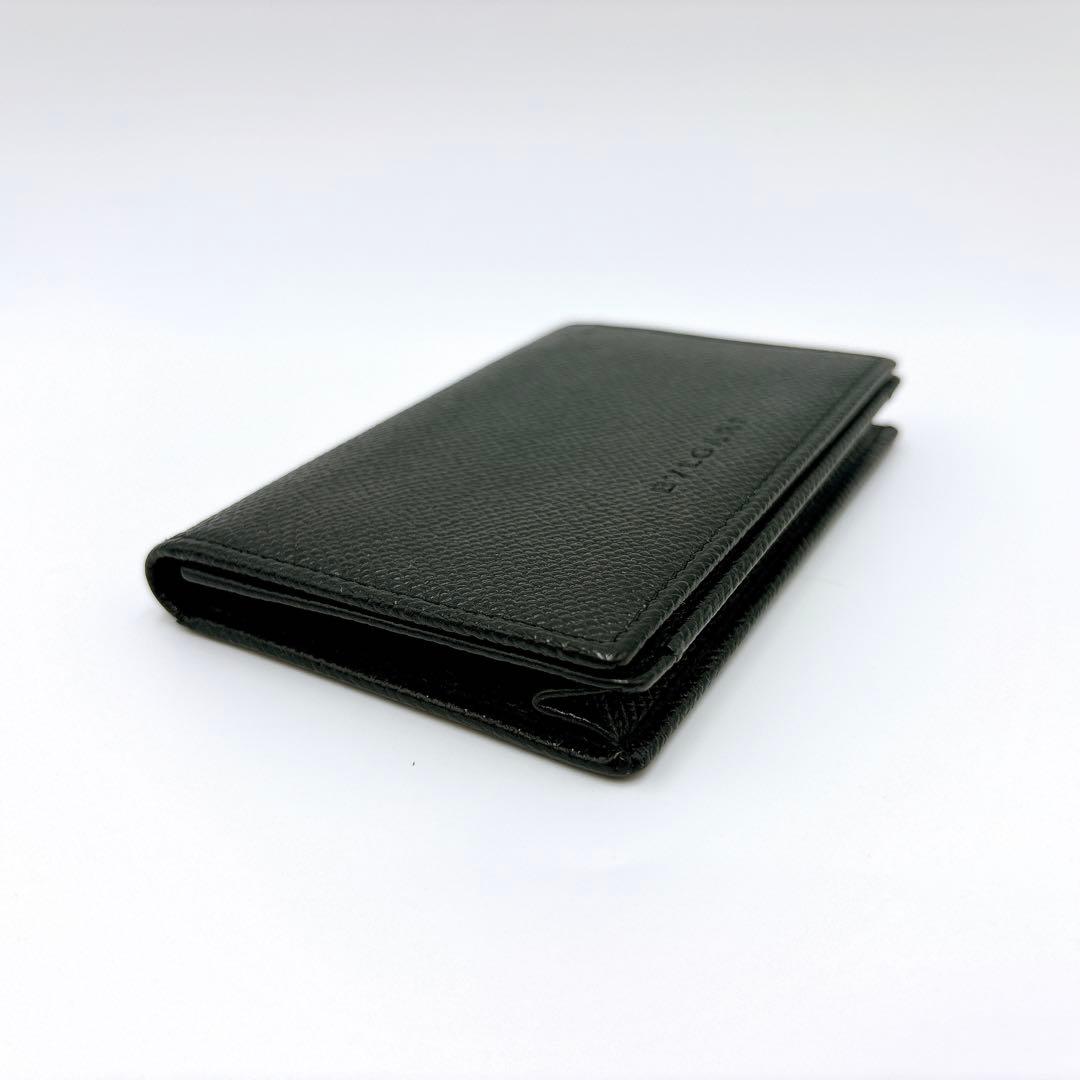 極美品 ＊ BVLGARI ブルガリ 型押しロゴ レザー 名刺入れ ブラック