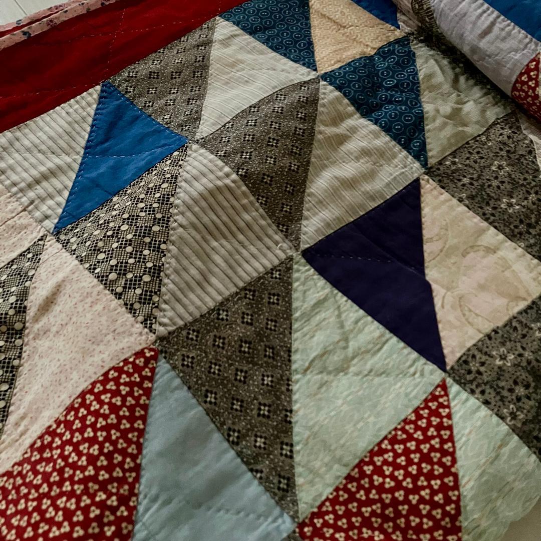 アンティーク アメリカ ビンテージ 1940〜50年代 パッチワーク大判キルト