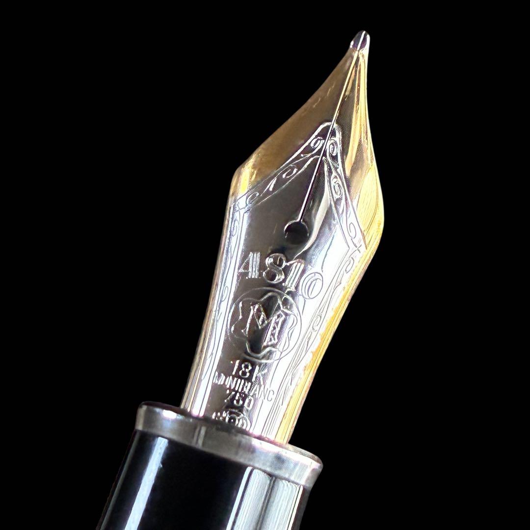 【美品】Montblanc 万年筆 ソリテール ドゥエ プラチナライン 18K