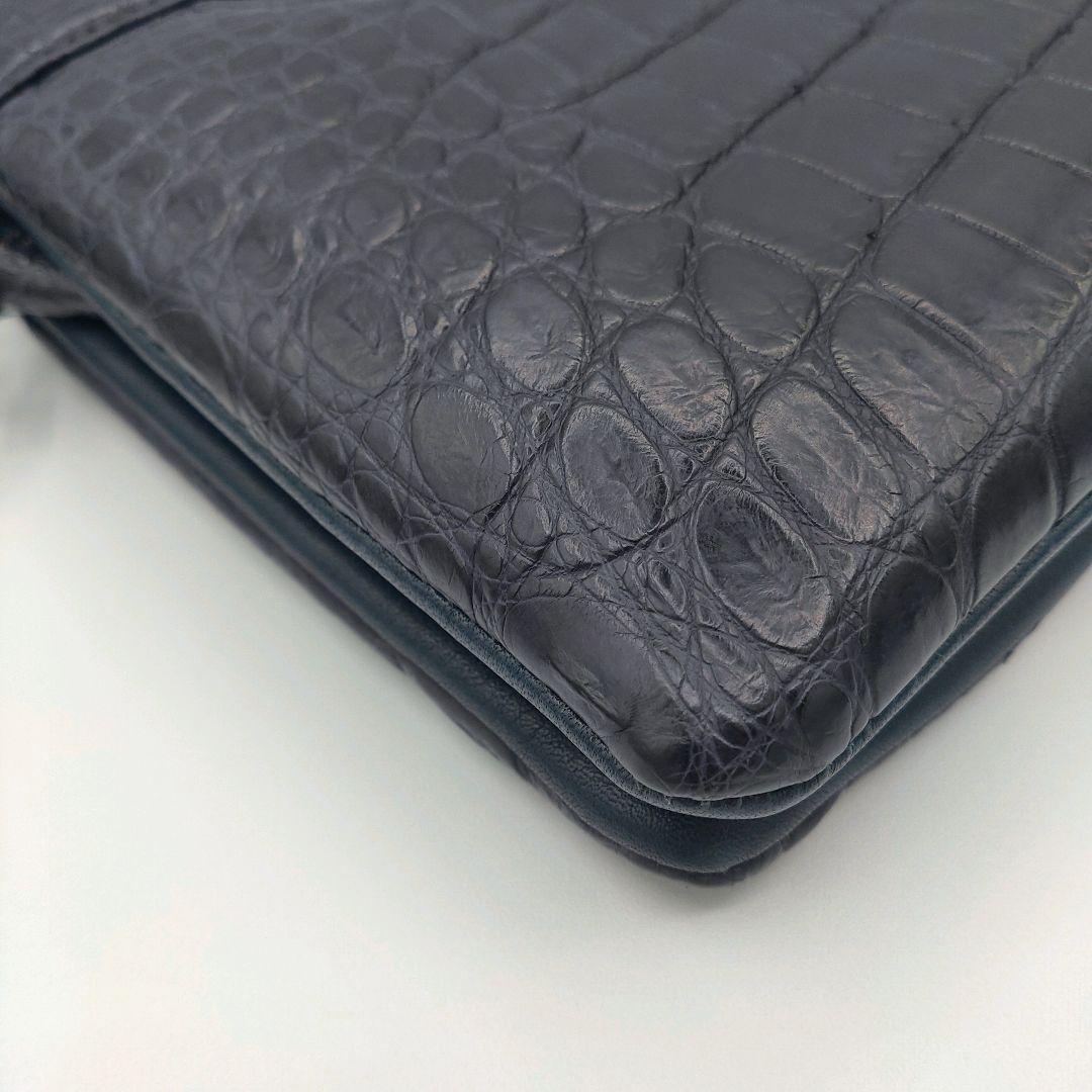 JRAタグ付 LORBEER マットクロコ　センター取り　ハンドバッグ