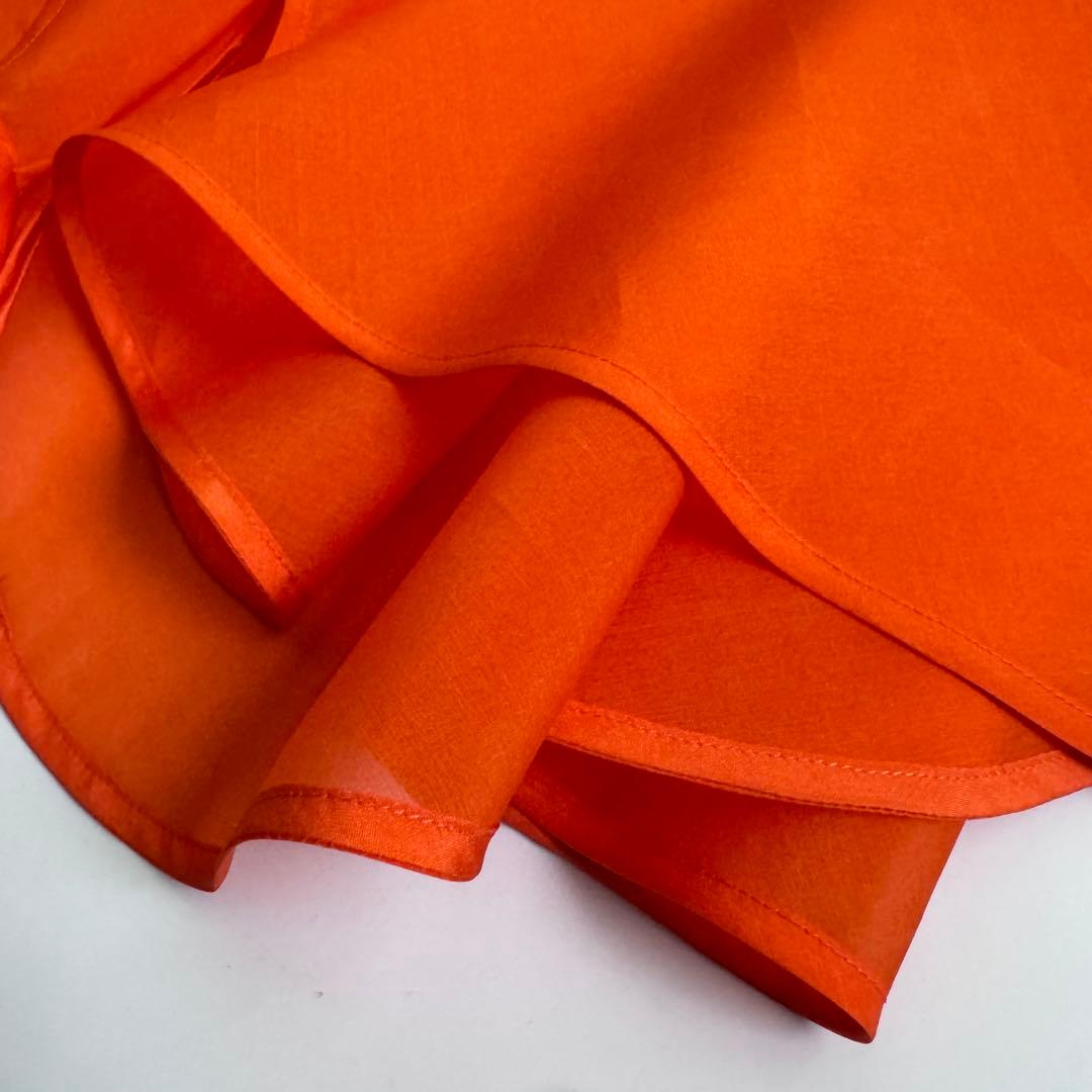 2024ブラミンク シルク100%バックリボンブラウス オレンジ BLAMINK