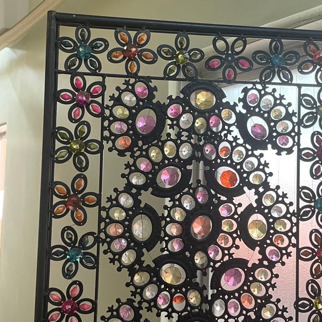 最終お値下げ　アジアン雑貨　カラフルなビーズ　パーテーション　送料込み