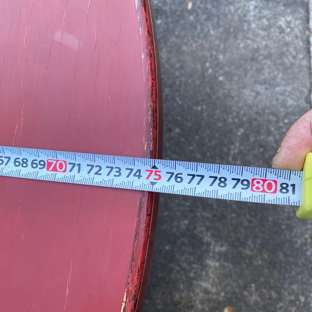 丸座卓　円卓　ちゃぶ台　75cm　朱色　中国美術