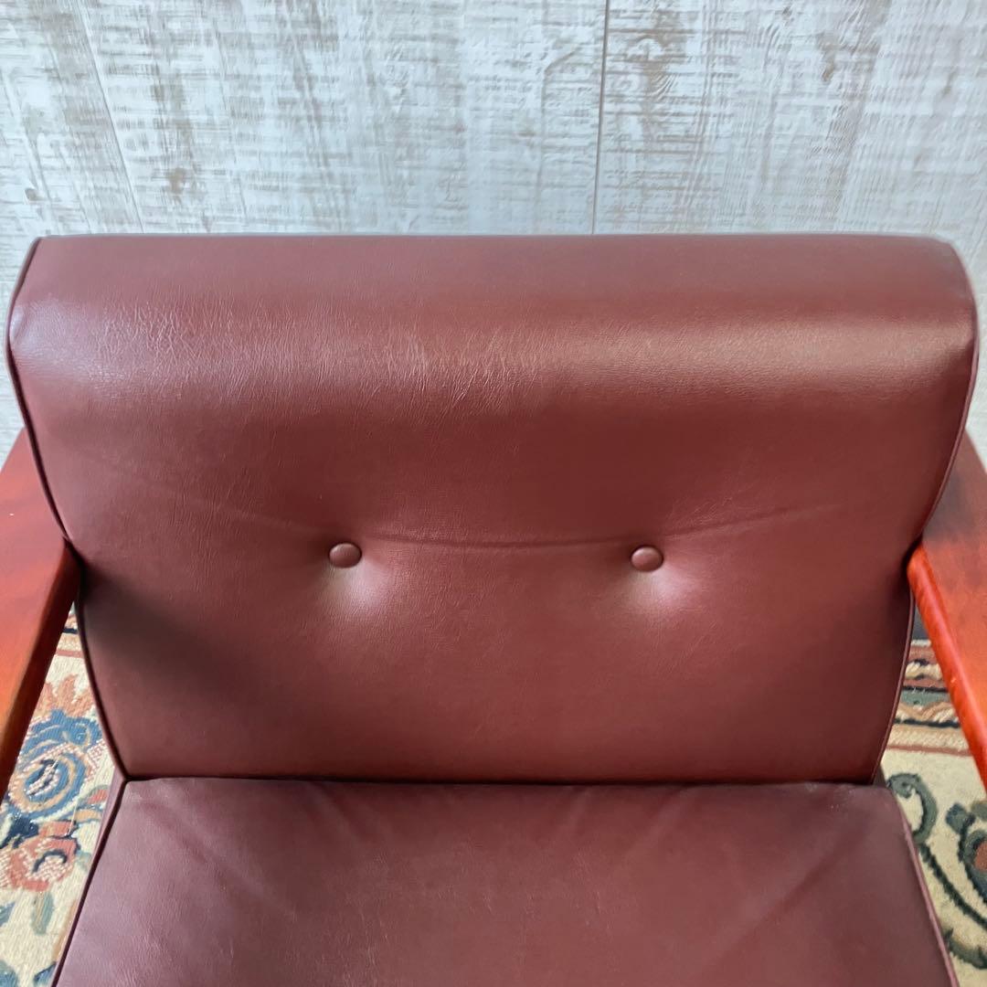 ②北欧レトロ プラス 木製フレーム アームチェア 一人掛けソファー ロビーチェア