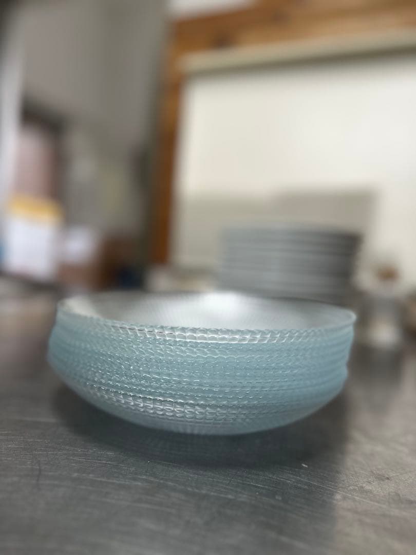 ドット模様 ガラス製 平皿 直径約25cm