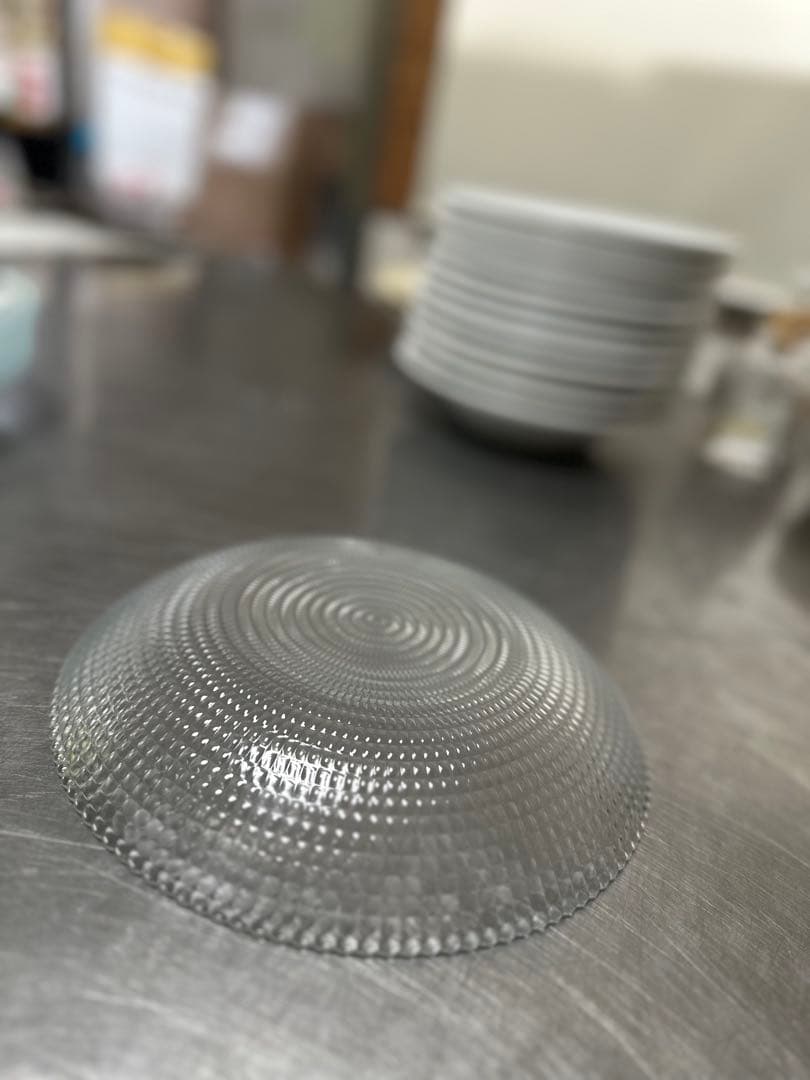 ドット模様 ガラス製 平皿 直径約25cm