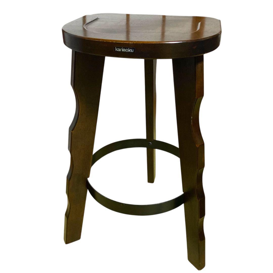 ②【ヴィンテージ】カリモク ルスティック ハイチェア バースツール スツール