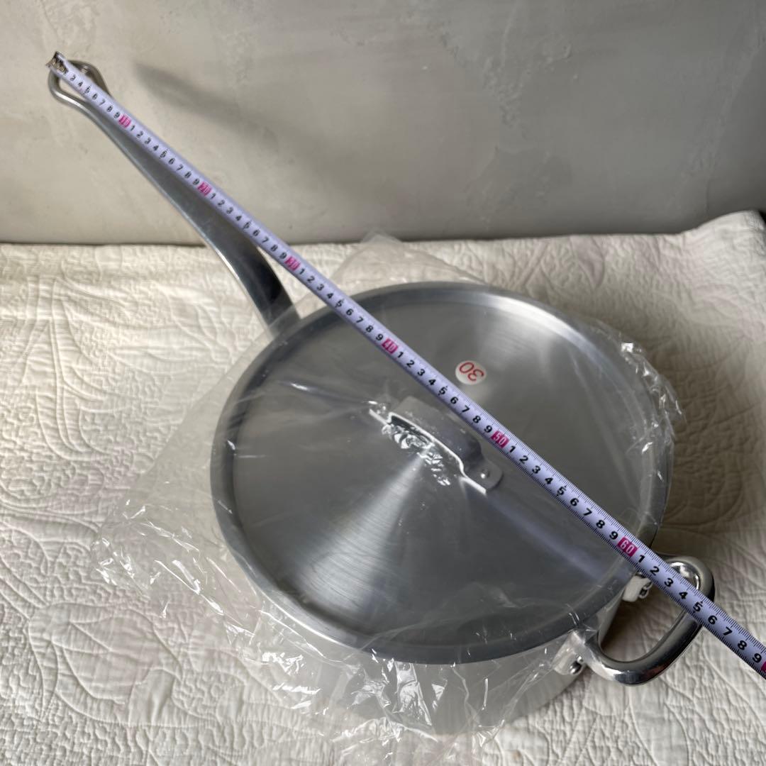 カンダ ハイグレード アルミ片手鍋 寸胴　目盛付 30cm 12L) 蓋つき