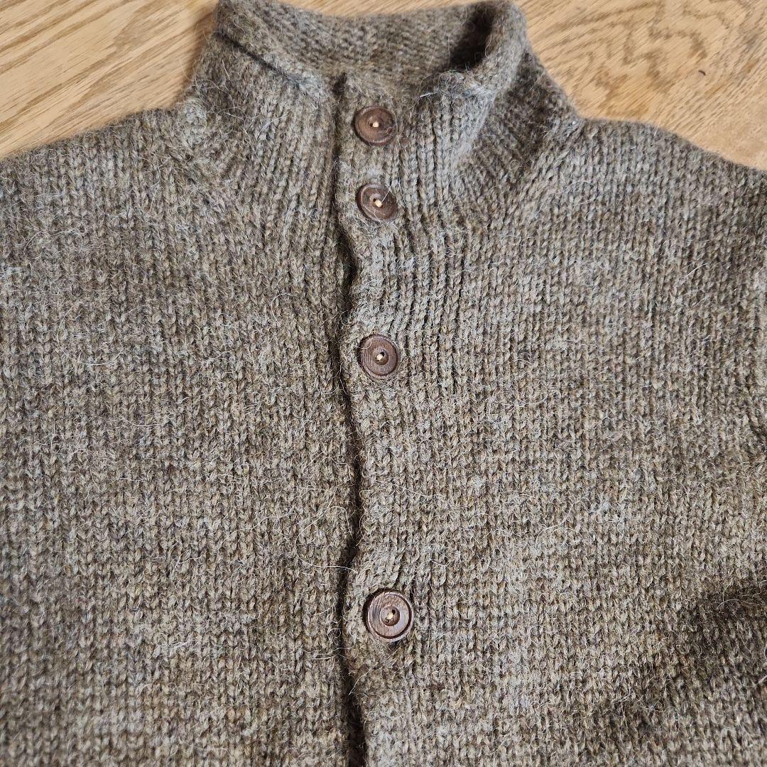 パラスパレス　アルパカ混　ウールニットカーディガン　カーキ　サイズ2