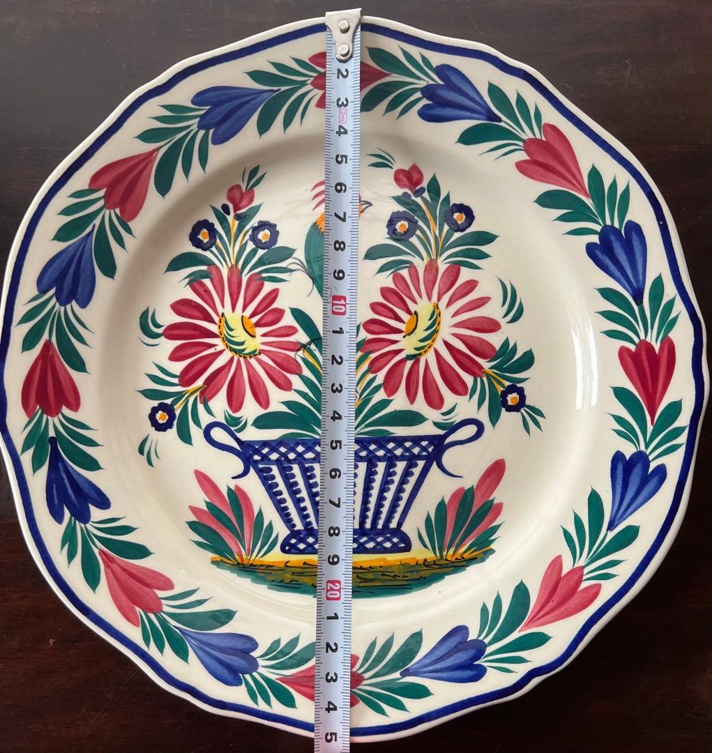 フランスHB Quimper 手描きプレート 1966年