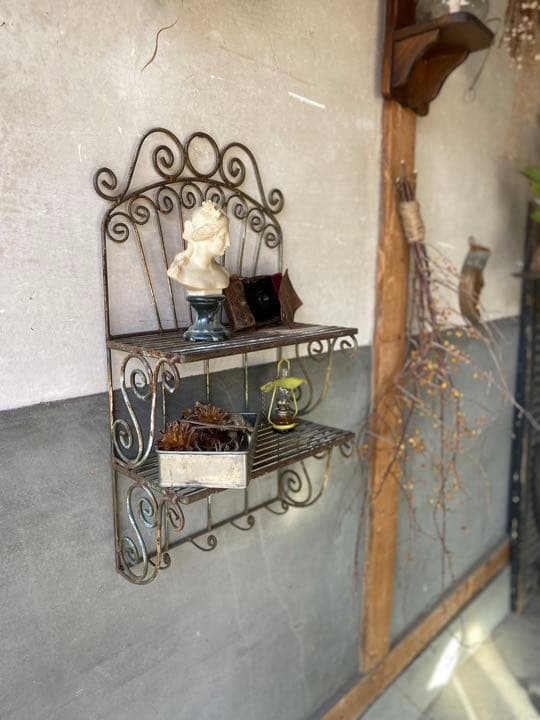 ビンテージ  アイアン ウォールラック