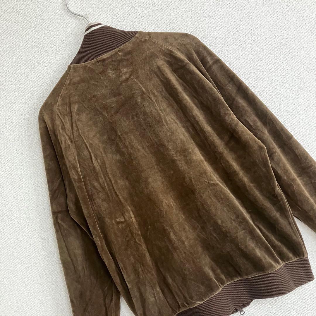 FRED PERRY トラックジャケット ジャージ　ブラウン ベロア生地　L