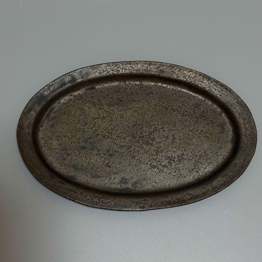 安福由美子 錆釉オーバル平皿 28cm 2枚セット