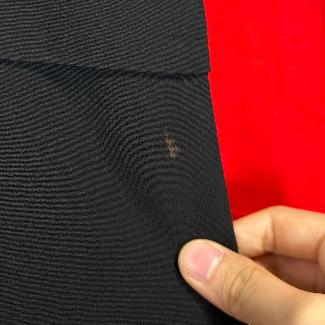 美品　着物　正絹　黒留袖　花嫁衣装　アンティーク　黒　赤　鷹　松　157