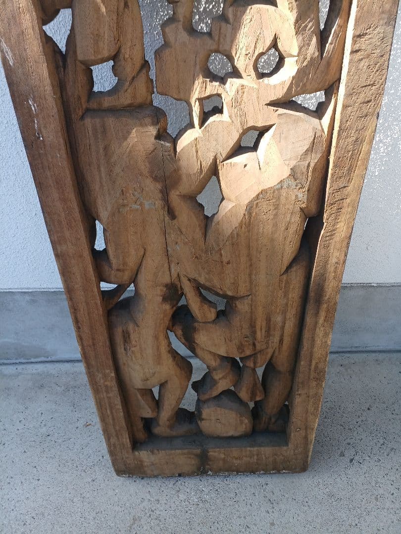 アンティーク　木彫り　一刀彫　高さ約186cm