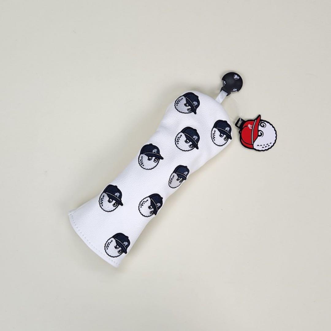 【大人気新品4点セット】野球帽Malbon Golfマルボンゴルフクラブカバー白