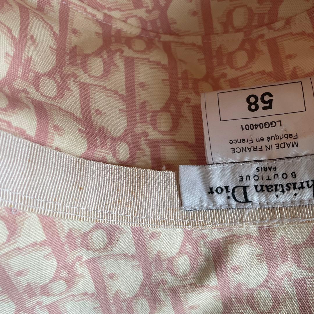 Dior ピンク　トロッター柄　バケツハット　サイズ58