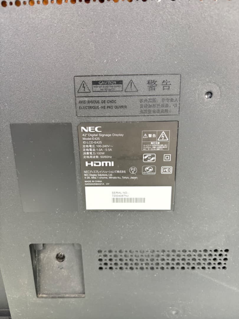 【美品】 液晶モニター　42インチ　電源　HDMI　D-Sub　高耐久　f956