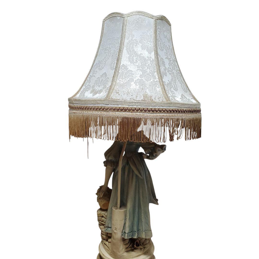 大幅値下げ【激レア/特大90cm】高級 陶器製 アンティークランプ 西洋美術