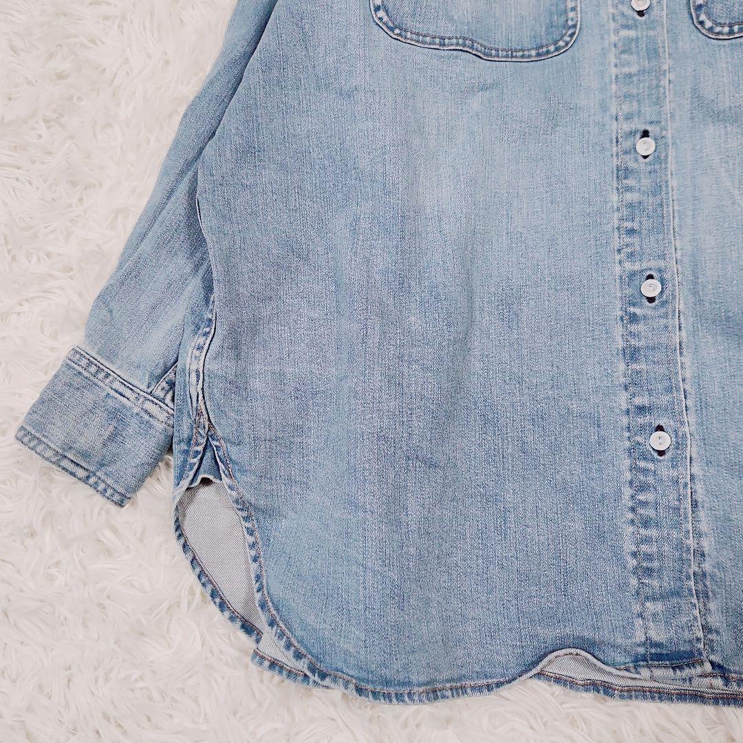 桜*丸様 美品 ヘルシーデニム デニム シャツ Almond ライト ブルー サ