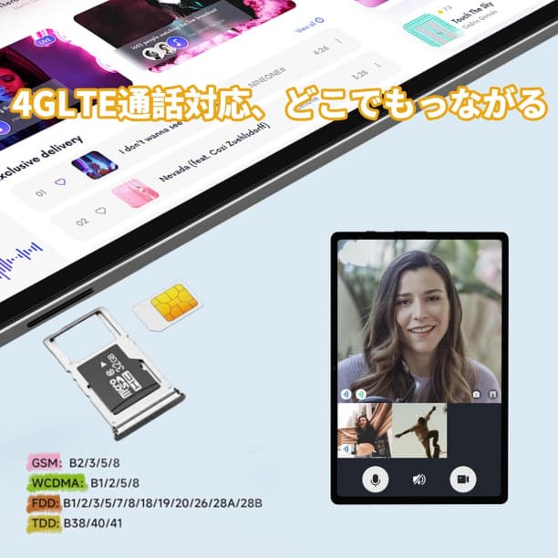 Android 15 タブレット10インチ 大画面 ケース付 コアCPU