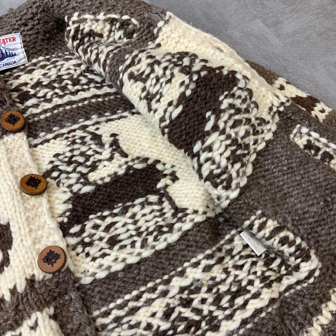 90‘s カナダ製 NATIVE SWEATER カウチンニットカーディガン