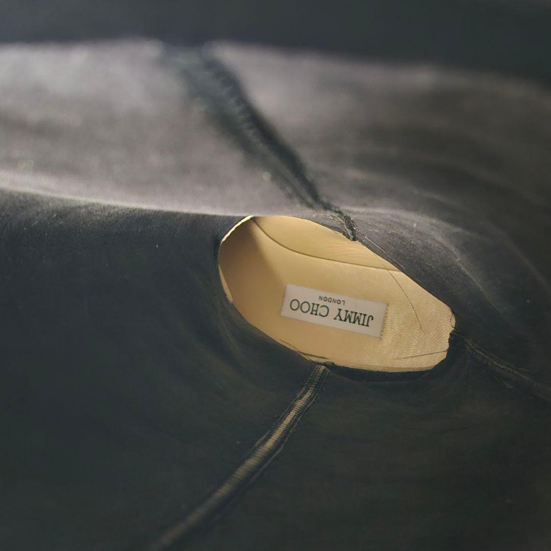 美品 ジミーチュウ BREE FLAT 37 ブラック スエード　ロングブーツ