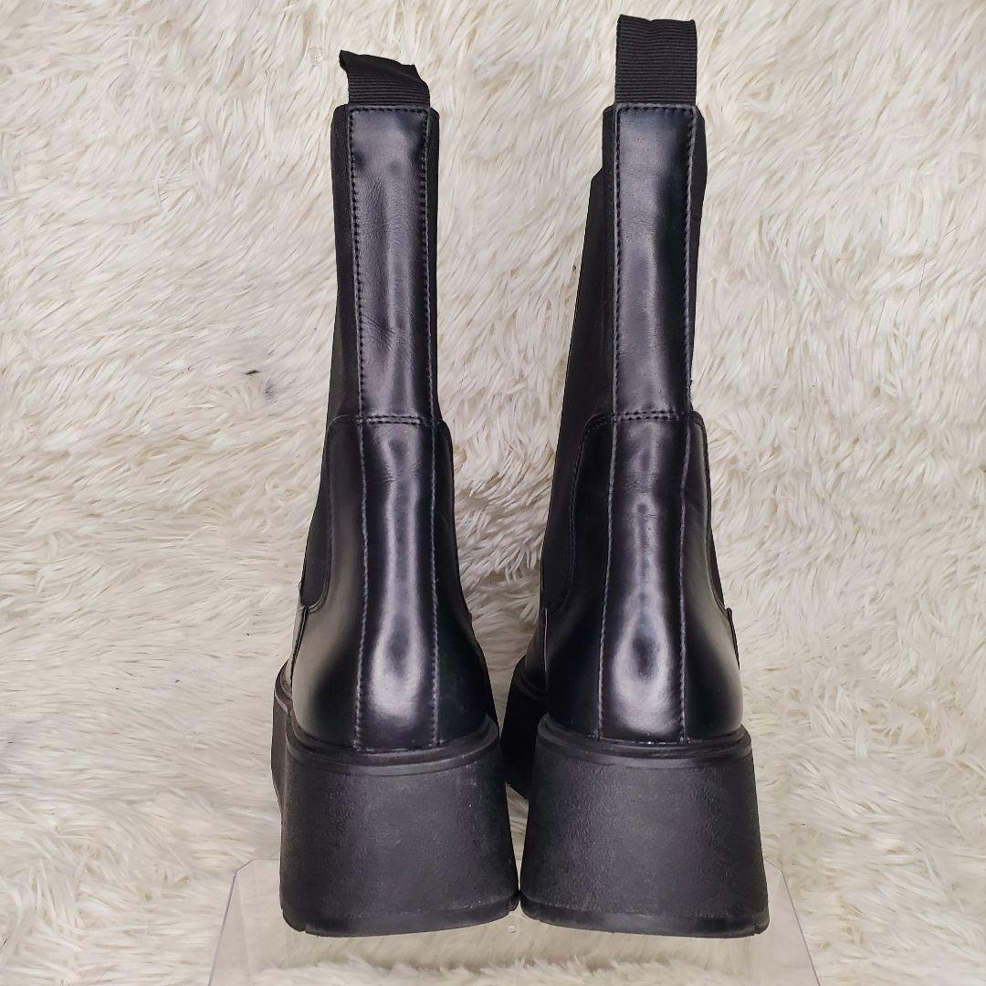 【美品】ZARA サイドゴアブーツ 厚底 レディース 黒 25cm